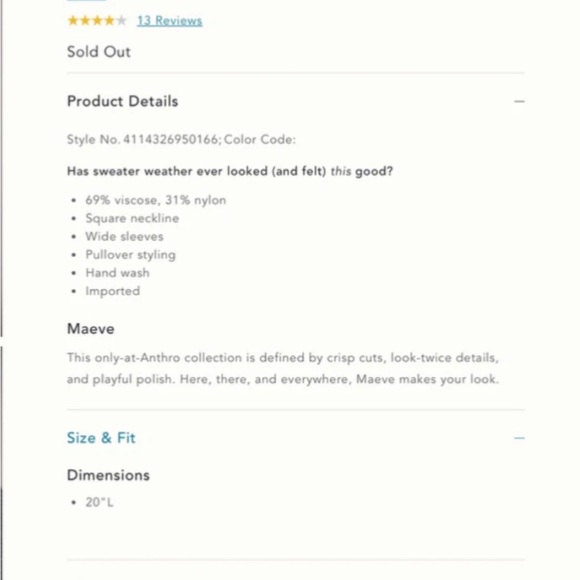 Anthropologie Maeve Green Square Neck Bell Sleeve Sweater Size Small - Picture 11 of 11